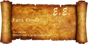 Egri Ernő névjegykártya